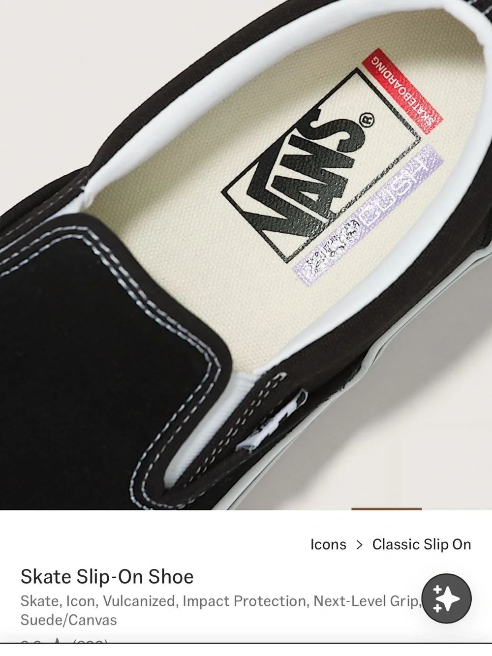 Vans Classic Pop Cush Slip-On Skate Shoe - Black/White
